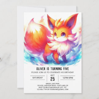 Fun Fox Geburtstag Einladung