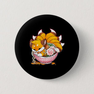 Fun Fox Ramen Japanisch Noodles Niedlich Kawaii An Button