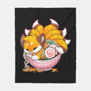 Fun Fox Ramen Japanisch Noodles Niedlich Kawaii An Fleecedecke