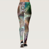 Fun Fraktal Art Geometric Muster farbig Leggings (Rückseite)