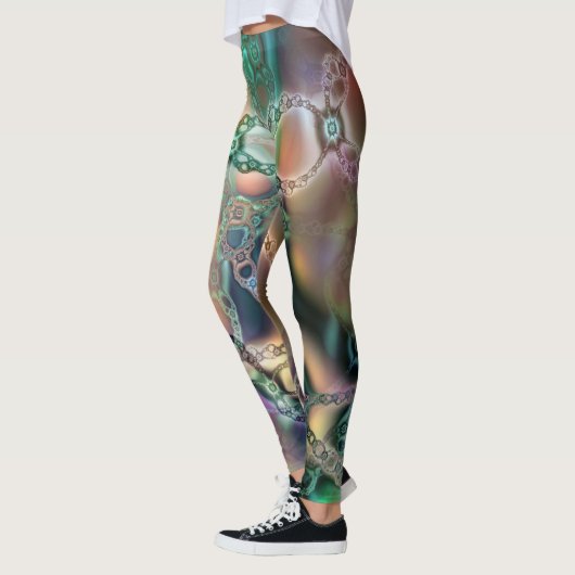 Fun Fraktal Art Geometric Muster farbig Leggings (Links)