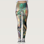 Fun Fraktal Art Geometric Muster farbig Leggings (Vorderseite)