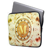 Fun Fraktal Art Monogram Laptopschutzhülle (Vorderseite Links)