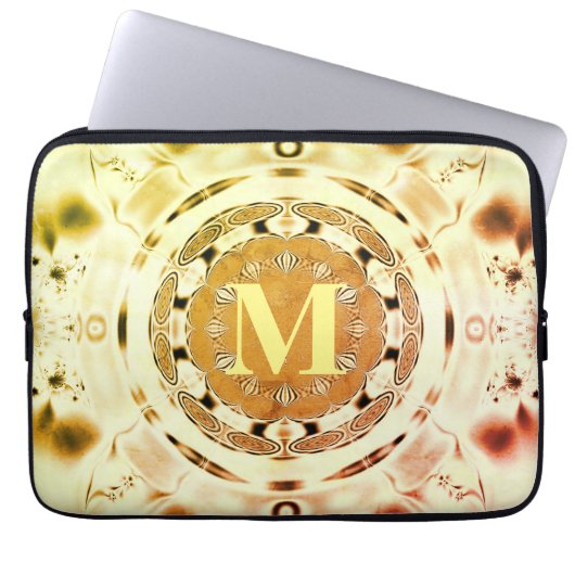 Fun Fraktal Art Monogram Laptopschutzhülle (Vorderseite)