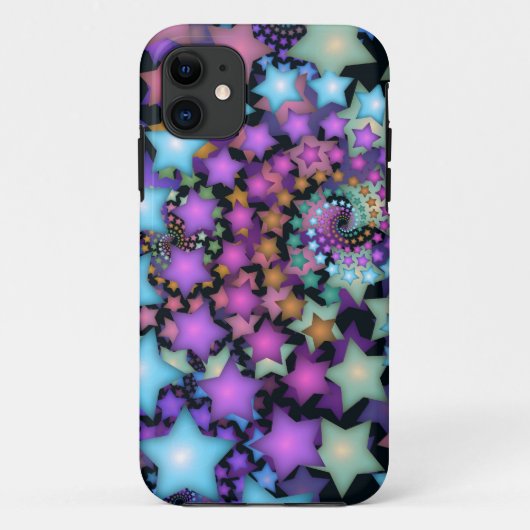 Fun Fraktal Kunstfarbene Sterne Case-Mate iPhone Hülle (Rückseite)