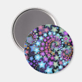 Fun Fraktal Kunstfarbene Sterne Magnet (Vorderseite/Rückseite)