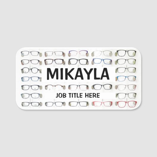 Fun Frames Optician Name Tag Namensschild (Vorderseite)
