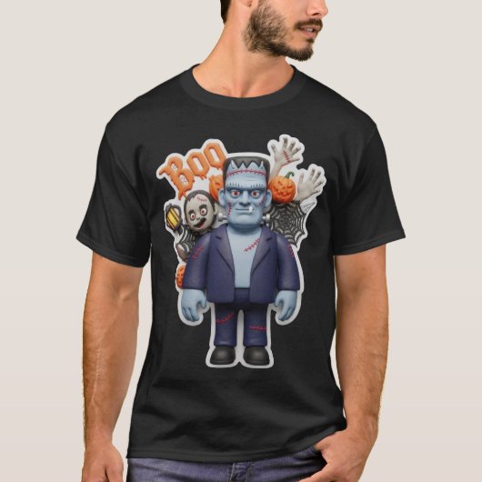 Fun Frankenstein monster and spooky Halloween deco T-Shirt (Vorderseite)