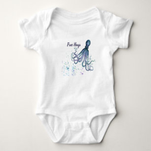 Fun Free Hugs Zitat mit Octopus Niedlich Ocean Ani Baby Strampler