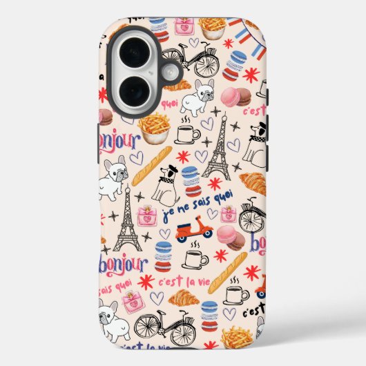 Fun Frenchie Lover's Trendy Doodle Case-Mate iPhone Hülle (Rückseite)