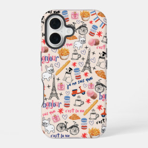 Fun Frenchie Lover's Trendy Doodle iPhone 16 Hülle