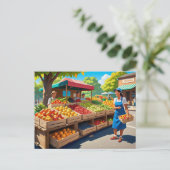 Fun fresh fruit vendors postkarte (Stehend Vorderseite)