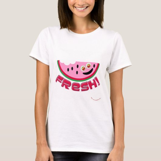 Fun Fresh Watermelon Slice Cartoon Design T-Shirt (Vorderseite)