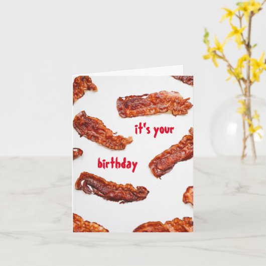 Fun Fried Bacon Lover Geburtstag Karte (Gelbe Blume)
