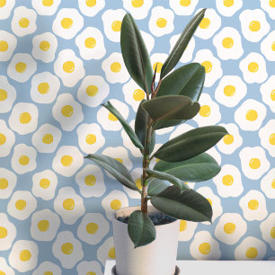 Fun Fried Eggs Aquamarin Blue Pattern Tapete