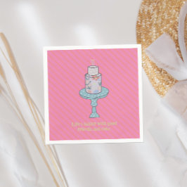 Fun Friend Geburtstagskuchen Hot Pink Serviette