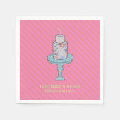 Fun Friend Geburtstagskuchen Hot Pink Serviette (Vorderseite)