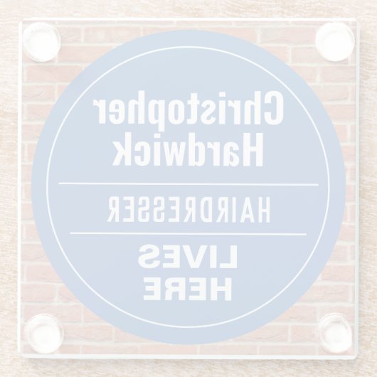 Fun Friseur Wall Plaque Style Glass Untersetzer (Rückseite)