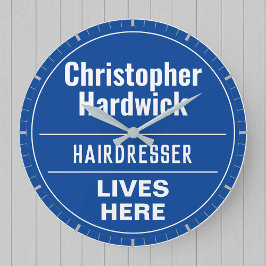 Fun Friseur Wand Plaque Stil Große Uhr
