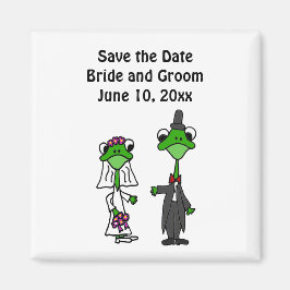 Fun Frog Braut und Groom Wedding Design Magnet