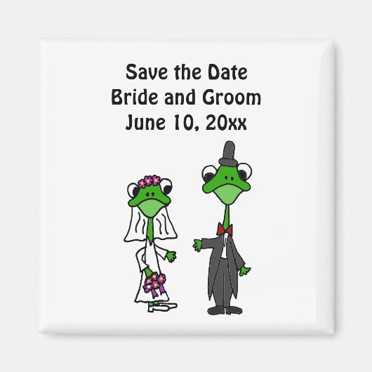 Fun Frog Braut und Groom Wedding Design Magnet (Vorne)