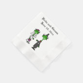 Fun Frog Braut und Groom Wedding Design Serviette (Ecke)