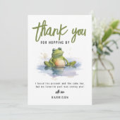 Fun Frog Geburtstagsparty Danke Karte (Stehend Vorderseite)