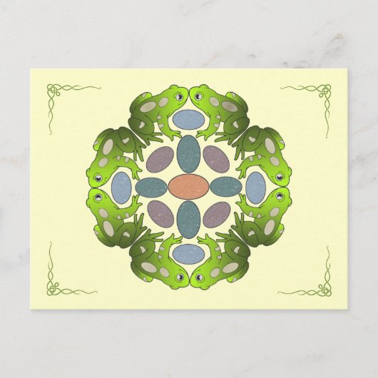Fun Frog Mandala Postkarte (Vorderseite)