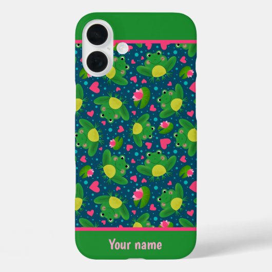 Fun Frog Pattern Custom Name New Beginnings Case-Mate iPhone Hülle (Rückseite)