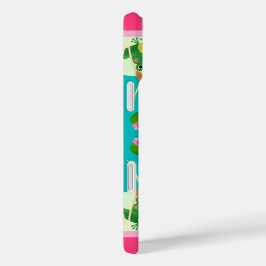 Fun Frog Pattern Pink Green Custom Name Case-Mate iPhone Hülle (Rückseite / Rechts)