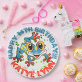 Fun Frog Personalisiertes Party Farbenfrohe Paint  Pappteller (Party)