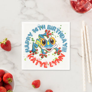 Fun Frog Personalisiertes Party Farbenfrohe Paint Serviette