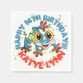 Fun Frog Personalisiertes Party Farbenfrohe Paint Serviette