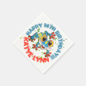 Fun Frog Personalisiertes Party Farbenfrohe Paint Serviette (Ecke)