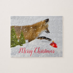 Fun frohe Christmas Fox Jigsaw Puzzle