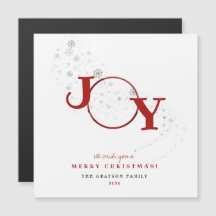 Fun Frohe Weihnachten Joy Foto Holiday Card Magnet