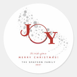 Fun Frohe Weihnachten Joy Foto Holiday Runder Aufkleber