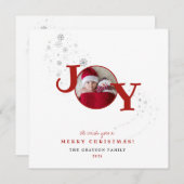 Fun Frohe Weihnachten Joy Foto Weihnachtskarte (Vorne/Hinten)