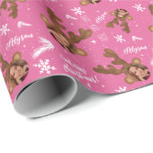 Fun fröhliche Weihnachts-Antler Illustration Foto Geschenkpapier (Rolleneckpunkt)