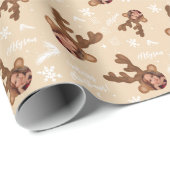 Fun fröhliche Weihnachts-Antler Illustration Foto Geschenkpapier (Rolleneckpunkt)