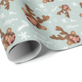 Fun fröhliche Weihnachts-Antler Illustration Foto  Geschenkpapier (Rolleneckpunkt)