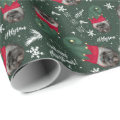 Fun fröhliche Weihnachtself Illustration Foto Name Geschenkpapier (Rolleneckpunkt)