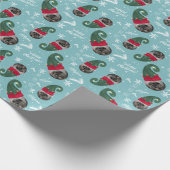 Fun fröhliche Weihnachtself Illustration Foto Name Geschenkpapier (Ecke)