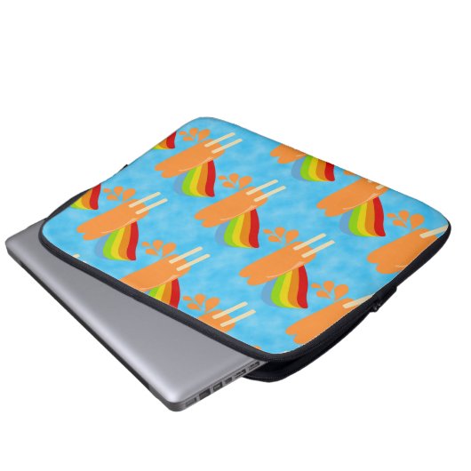 Fun Frozen Leckerei Orange Pop Retro Regenbogen Laptopschutzhülle (Vorne Knopf)