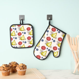 Fun Fruit Monogram Ofenhandschuh & Topflappen-Set