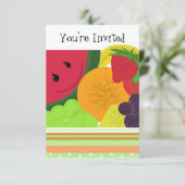 Fun Fruit Party Einladung (Stehend Vorderseite)