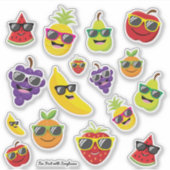 Fun Fruit Stickers mit Sonnenbrille Aufkleber (Vorderseite)