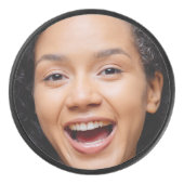 Fun Full Face Nah Up Selfie Foto Eishockey Puck (Vorderseite)