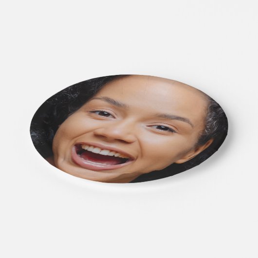 Fun Full Face Nah Up Selfie Foto Pappteller (Schrägansicht)