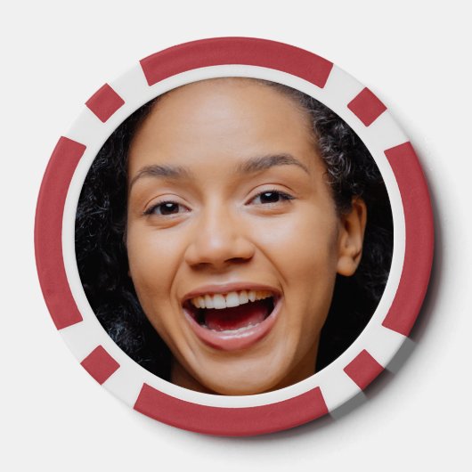 Fun Full Face Nah Up Selfie Foto Pokerchips (Rückseite)